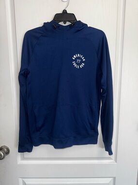 American Eagle Outfitters Men's Navy Hooded Performance Pullover